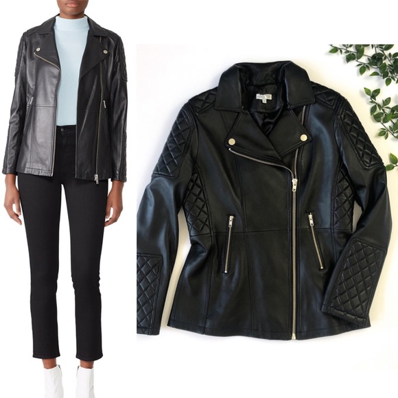Samantha Sipos Jackets & Blazers - Samantha Sipos Leather Quilted Moto Jacket